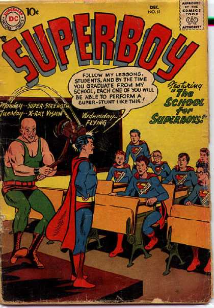 Superboy 61 - Hammer - School - X-ray - Strength - Class - Curt Swan, Tom Grummett