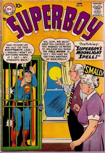 Superboy 65 - Kryponite Cage - Small - Full Moon - Moonlight Spell - Lock - Curt Swan, Tom Grummett