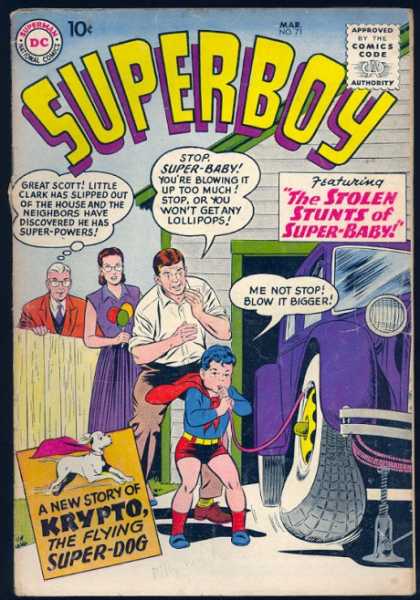 Superboy 71 - Car - Krypto - Tire - Garage - Superbaby - Curt Swan, Tom Grummett