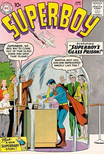 Superboy 73 - Plane - Parents - Glass - Smoke - Martha - Curt Swan, Tom Grummett