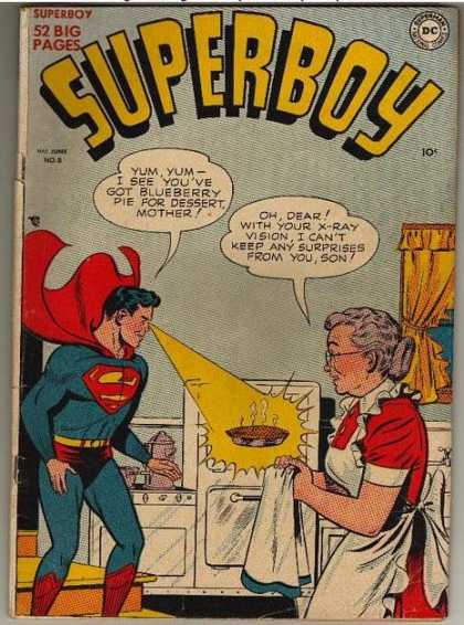 Superboy 8 - Pie - Kitchen - X-ray Vision - Ma Kent - Oven - Kevin Maguire, Tom Grummett