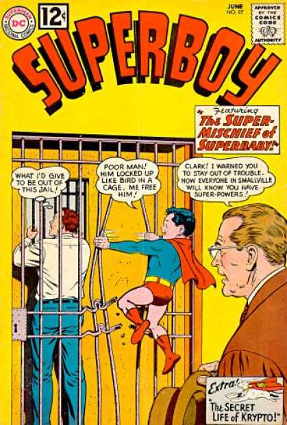 Superboy 97 - Jail - Superbaby - Clark - Krypto - Prison - Curt Swan