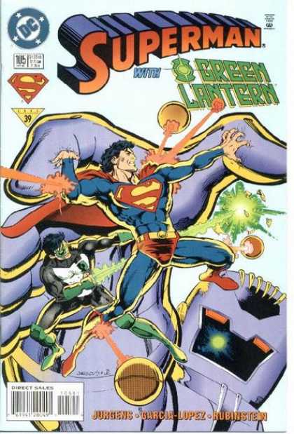 Superman (1987) 105 - Green Lantern - Super Man - Super Man And Green Lantern - Dc Comics - Garcia Lopez - Dan Jurgens