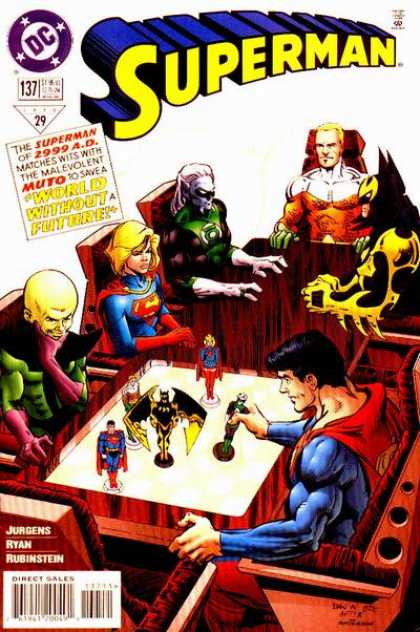 Superman (1987) 137 - Supergirl - Table - Superwoman - Wolverine - Chairs - Dan Jurgens