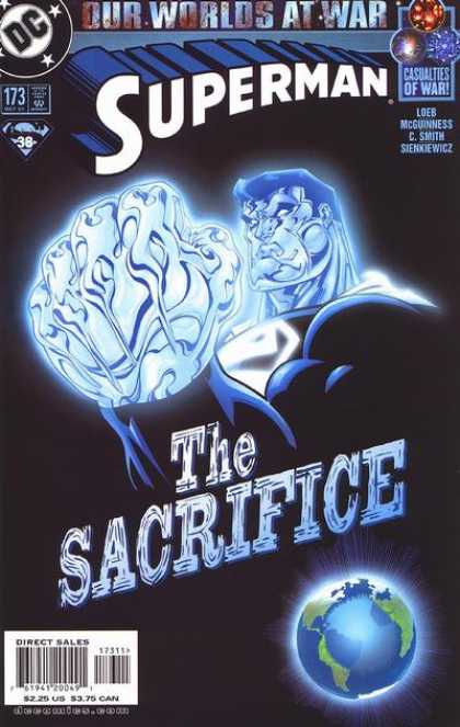Superman (1987) 173 - Sacrifice - Blue - Fist - Earth - Black - Ed McGuinness