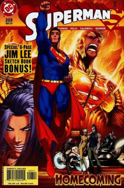 Superman (1987) 203 - Homecoming - Jim Lee - Sketch Book - Motorcycle - Turner - Michael Turner