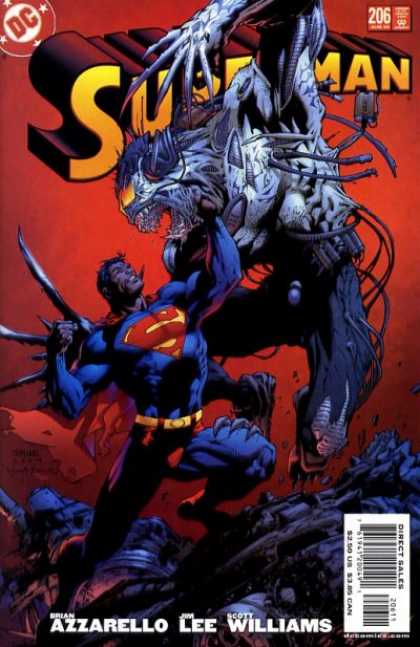 Superman (1987) 206 - Monster - Talons - Blue - Superhero - Red - Jim Lee