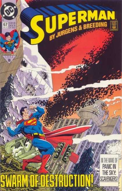 Superman (1987) 67 - Daily Planet - Destruction - Swarm - Sky - Dan Jurgens