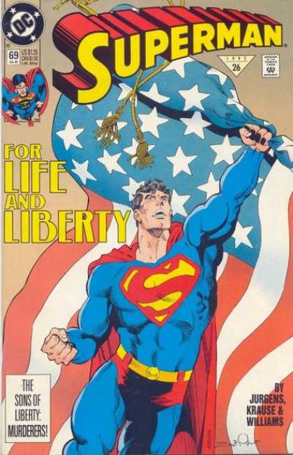 Superman (1987) 69 - Flag - American Flag - Liberty - Stars And Stripes - Life - Dan Jurgens, Denis Rodier