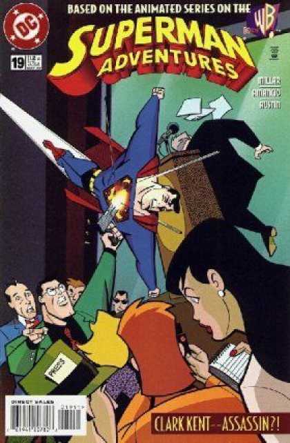 Superman Adventures 19 - Superhero - Clark Kent - Assasin - Shoot - Microfone - Gun - Terry Austin