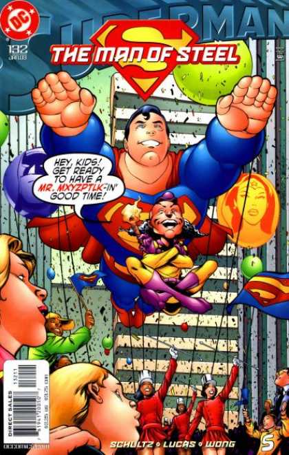 Superman: Man of Steel 132 - Balloons - Parade - Mr Mxyzptlk - Skyscrapers - January