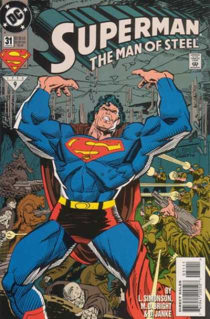 Superman: Man of Steel 31 - Superman The Man Of Steel - By L Simonson Mo Bright U0026 O Janke - Dc - Guns - Monsters