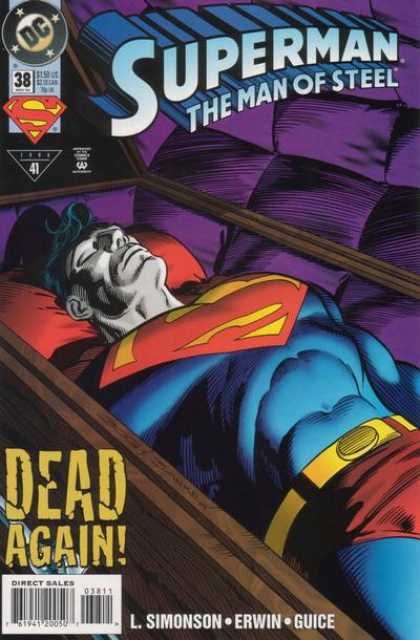 Superman: Man of Steel 38 - Superman - Corpse - Coffin - Dead Again - L Simonson