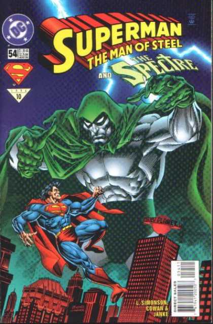 Superman: Man of Steel 54 - Spectre - Daily Planet - Lightning - Green Cape - Skyscrapers