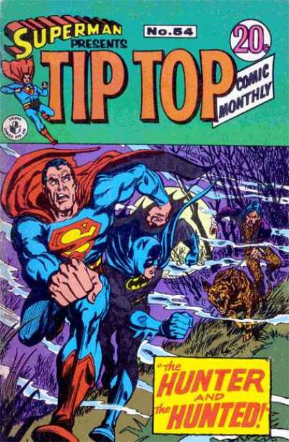 Superman Presents Tip Top 54 - No 54 - Superman - The Hunter And The Hunted - Dog - Batman