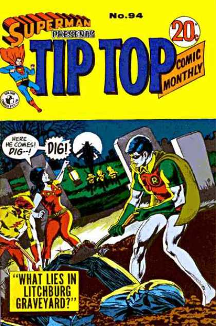 Superman Presents Tip Top 94 - Robin - Wonder Woman - Litchburg Graveyard - No 94 - Lantern