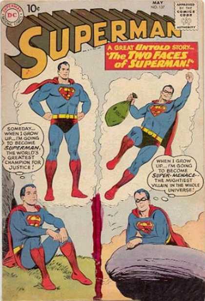 Superman 137 - Two Faces Of Superman - Dc Comics - Super-menace - Greatest Champion - Mightiest Villian - Curt Swan