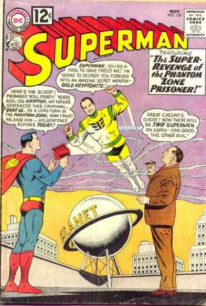 Superman 157 - The Super Revenge Of The Phantom Zone Prisoner - Daily Planet - Light Ray - Krypton - Rooftop - Curt Swan