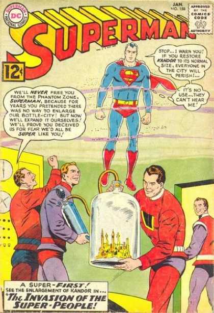 Superman 158 - Superhero - Man - Invasion Of Super People - Phantom Zone - National Comics - Curt Swan