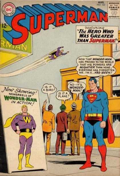 Superman 163 - Now Showing - Wonder-man - Sign - Hero - Plane - Curt Swan