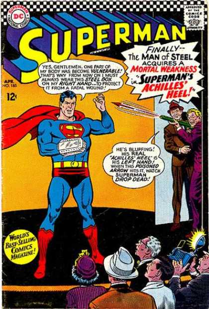 Superman 185 - Arrow - Superman National Comics - Approved By The Comics Code - Superhero - Steel Box - Curt Swan