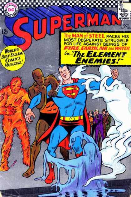 Superman 190 - Man Of Steel - Fire - Earth - Air - Water - Curt Swan