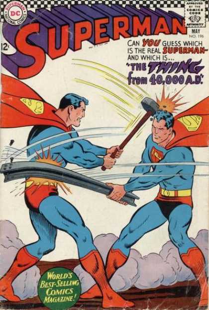 Superman 196 - Thing From 40000 Ad - Up Up And Away - Superman Vs Superman - Superfight - Sledgehammer - Curt Swan