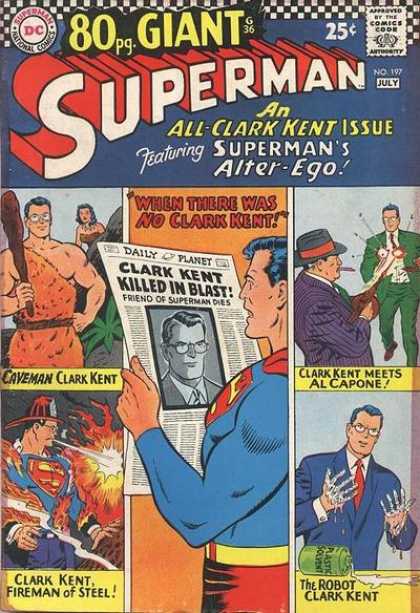 Superman 197 - Return Of Clark - Supermans Alter Ego - Cryptonite - Clark Kent Killed - Curt Swan