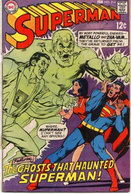 Superman 214 - Dc - Metallo - Zha-vam - Ghosts - Spooks - Neal Adams