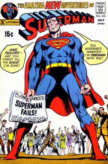 Superman 240 - July - Superman Fails - Red Cape - Red Boots - Yellow Belt - Neal Adams