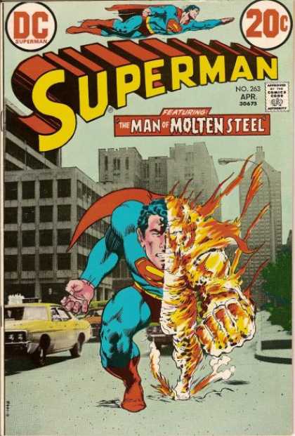 Superman 263 - The Man Of Molten Steel - No 263 - Red Cape - Buildings - Cab - Murphy Anderson, Neal Adams