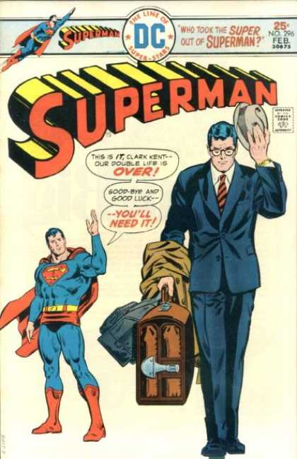 Superman 296 - Superhero - The Line Of Super-stars - Case - Hat - Approved By The Comics Code - Bob Oksner