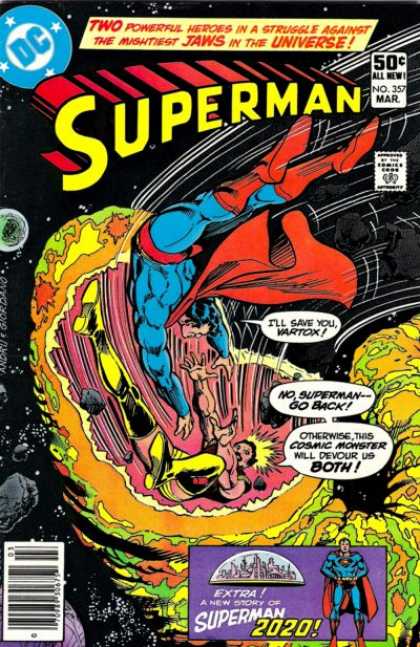 Superman 357 - Mightiest Jaws In The Universe - Powerful Heroes - Vartox - Cosmic Monster - Space - Dick Giordano, Ross Andru