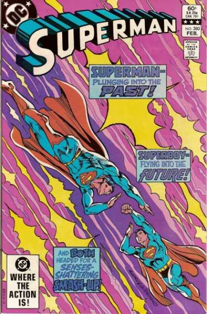 Superman 380 - Dc - Superhero - Plunging Into The Past - Superboy - 60 Cents - Dick Giordano, Ross Andru