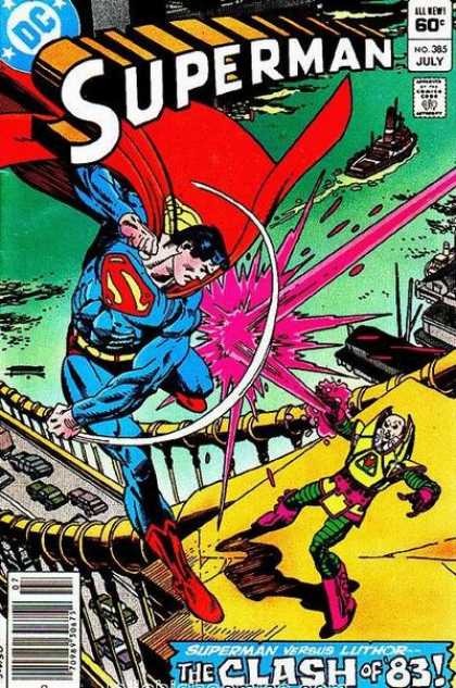 Superman 385 - Luthor - 1983 - Bridge - Ship - Fight