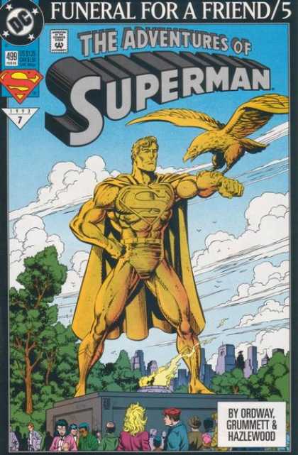 Superman 499 - Adventures Of - Funeral For A Friend - Golden Statue - Ordway - Grummett