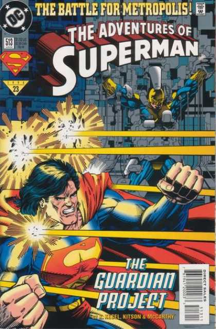 Superman 513 - Dc - Battle For Metropolis - Destruction - Laser - Fist