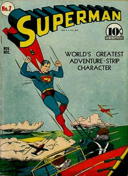 Superman 7 - Flying - Airplane - Worlds Greatest - Dogfight - Battle - Joe Shuster