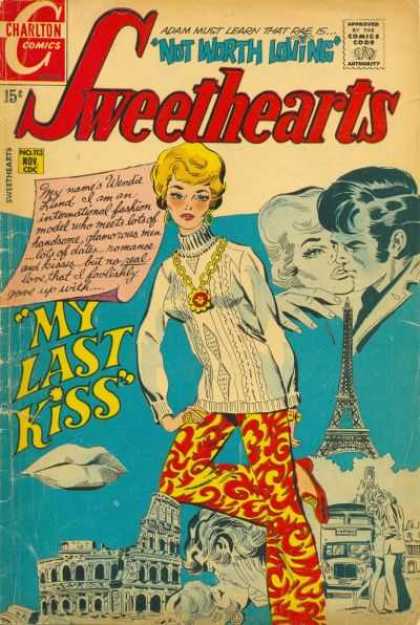 Sweethearts 113 - Effiel Tower - Kissing - Lips - Man - Letter