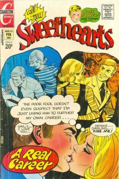 Sweethearts 132 - Charlton - Charlton Comics - Love - Real Career - Kissing
