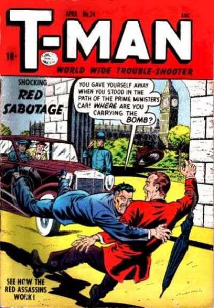 T-Man 24 - Red Assasins - Shocking Red Sabotage - Big Ben - Prime Minister - Bobby