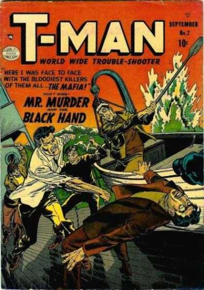 T-Man 7 - Mr Murder And The Black Hand - World Wide Trouble-shooter - The Mafia - Boats - Sea