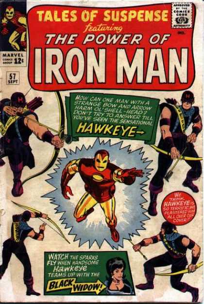 Tales of Suspense 57 - Approved By The Comics Code - Marvel Comics Group - Bow - Hawkeye - Blackwidow