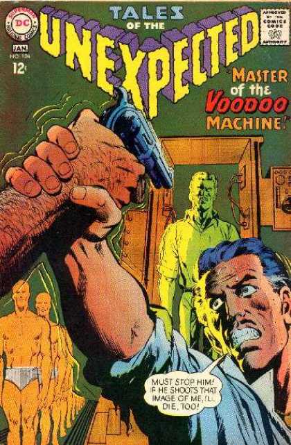 Tales of the Unexpected 104 - Master Of The Voodoo Machine - Stop Shooting - Shoot Image - Tied To Doppelganger - Voodoo Doll - Neal Adams