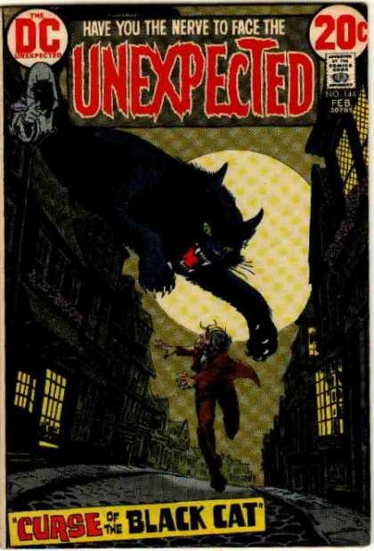 Tales of the Unexpected 144 - Cat - Moon - Curse Of The Black Cat - Man - Person Running