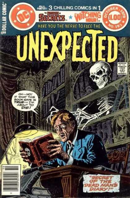 Tales of the Unexpected 193 - Skeleton - Library - Reading - Lamp - Secret Of The Dead Mans Diary