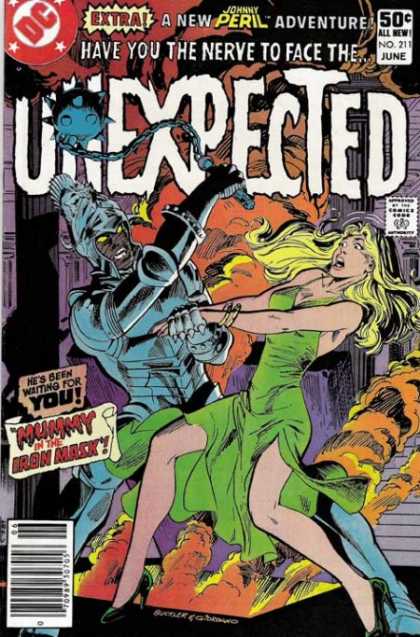 Tales of the Unexpected 211 - Johnny Peril Adventure - Unexpected - Mummy In The Iron Mask - Blue Iron Mask - Woman In Peril
