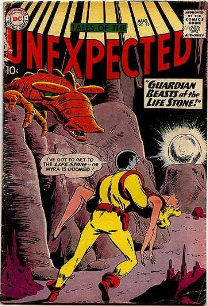 Tales of the Unexpected 52 - Guardian Beasts Of The Life Stone - Horror - Monster - Glowing Rock - Space Suit