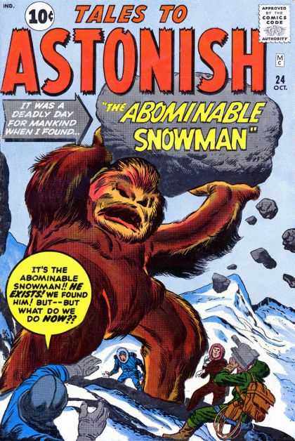 Tales to Astonish 24 - Rock - The Abominable Snowman - Hary Monster - People - Snow - Jack Kirby