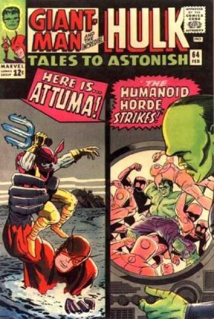 Tales to Astonish 64 - Marvel - Giant Man - Incredible Hulk - Attuma - The Humanoid Horde Strikes - Jack Kirby